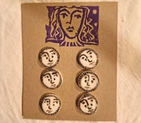 Image 1 of Face Buttons 1.8 cm diameter set of 6
