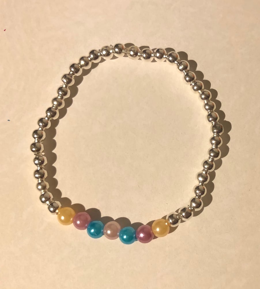 Image of Turquoise, lilac or pink ball bead bracelet 