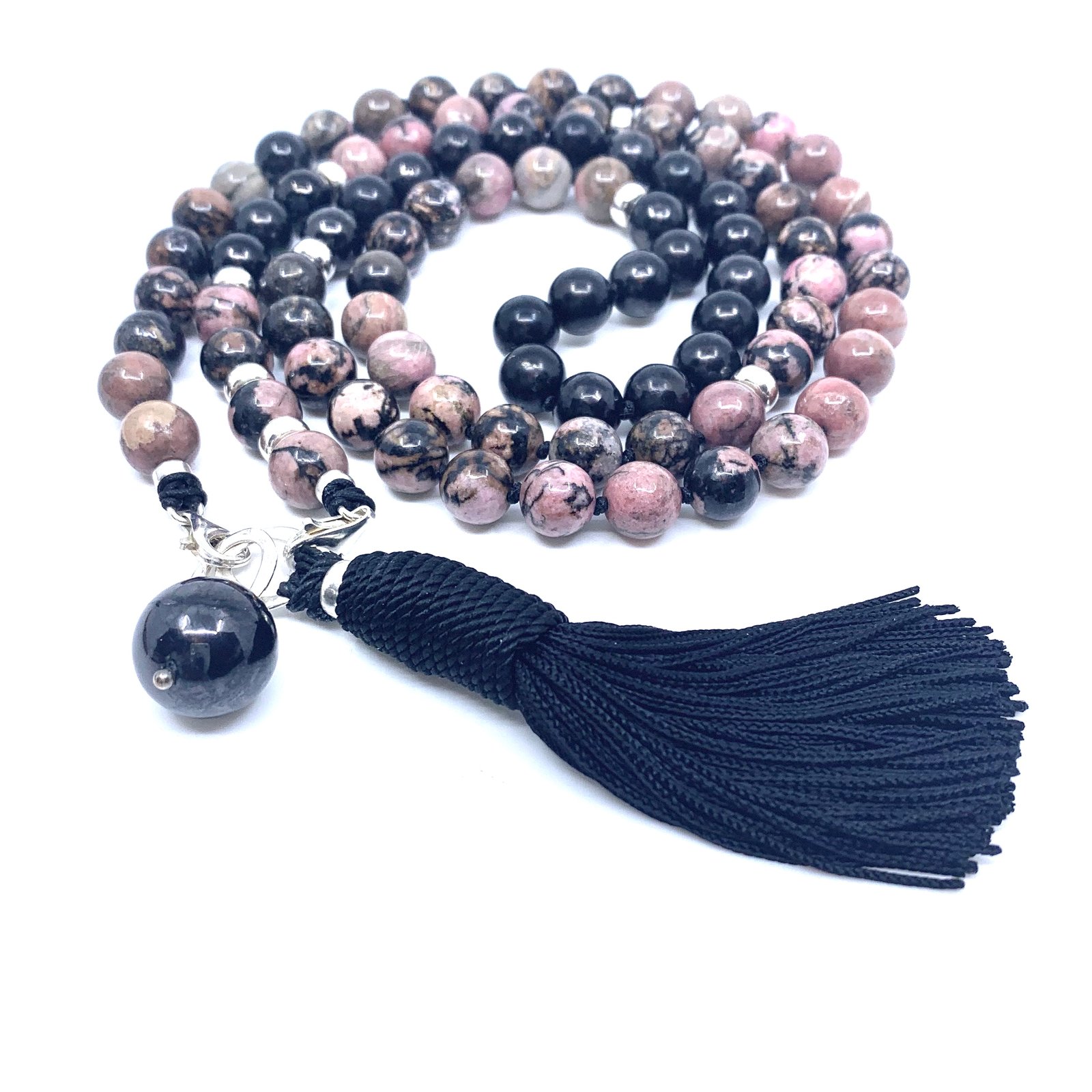 rhodonite mala beads