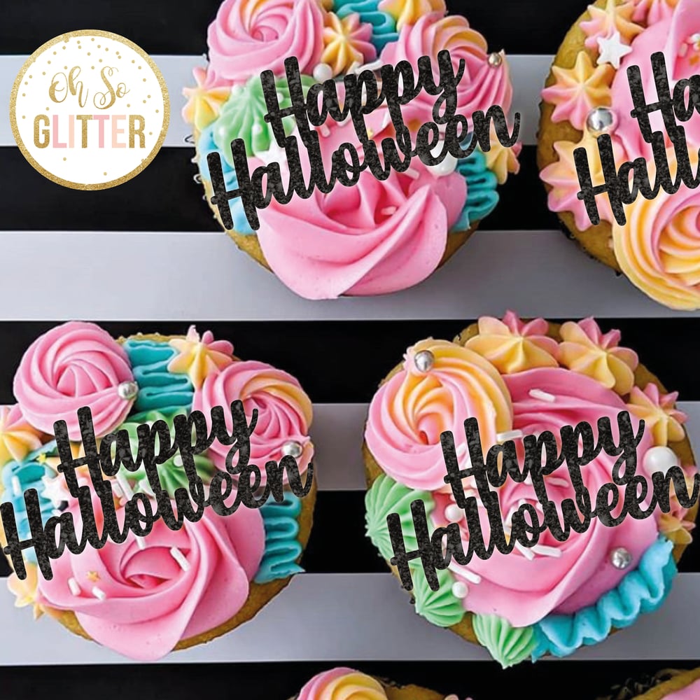 Image of Happy Halloween - cupcake toppers - no sticks