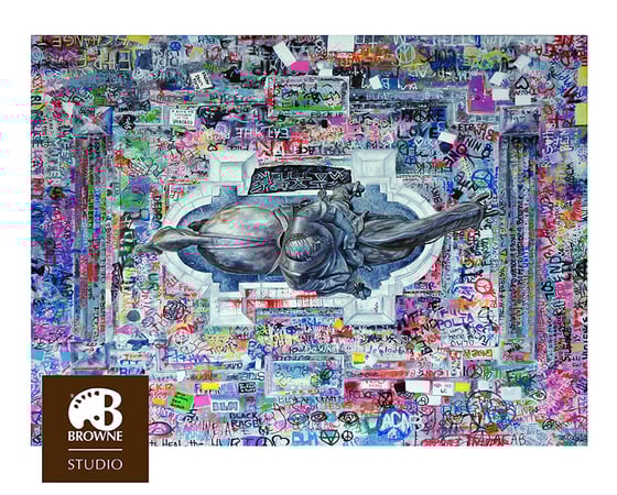 Image of The surrender of Lee (reverse mandala) cotton ragstock $300 - $1200