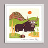 Water Buffalo + egret - Jungle Animals Prints - Nursery Print - Children room - Vanilla