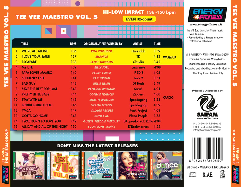 EFF659-2 // TEE VEE MAESTRO 05 (MIXED CD COMPILATION 136-150 BPM)