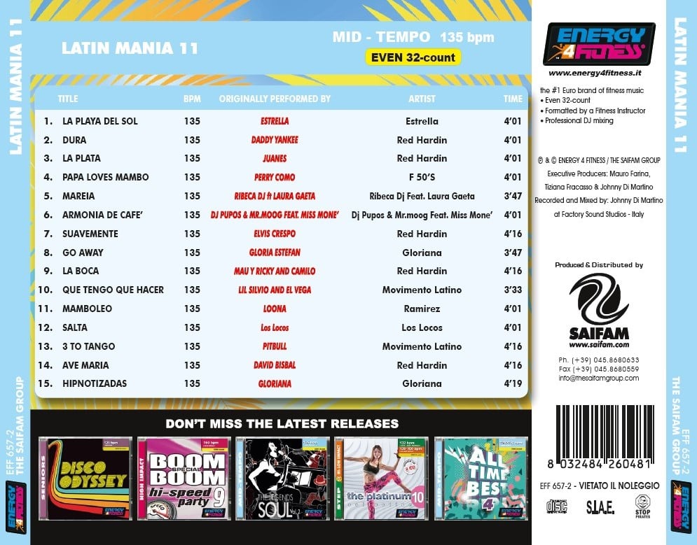 EFF657-2 // LATIN MANIA 11 (MIXED CD COMPILATION 135 BPM)