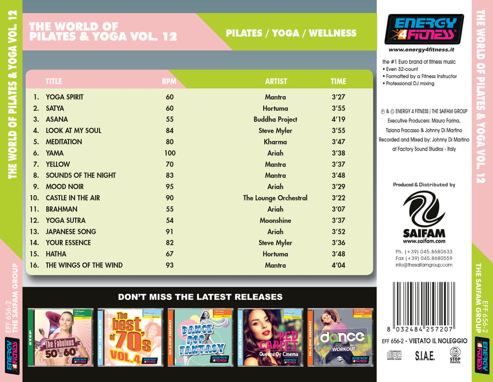 EFF656-2 // THE WORLD OF PILATES & YOGA VOL. 12 (MIXED CD COMPILATION / VARIOUS BPM)