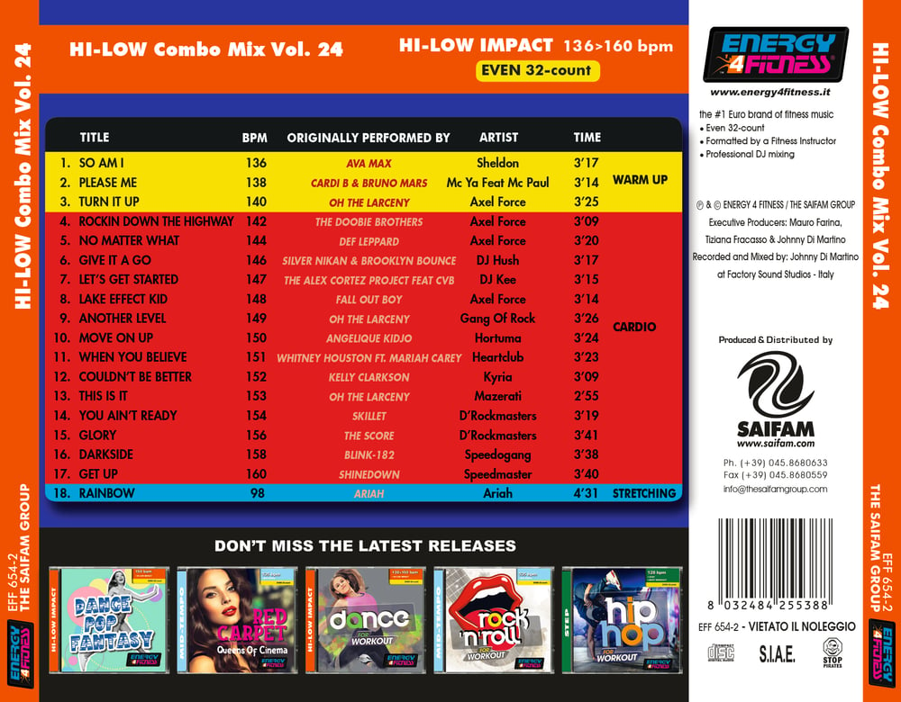 EFF654-2 // HI-LOW COMBO MIX VOL. 24 (MIXED CD COMPILATION 136-160 BPM)