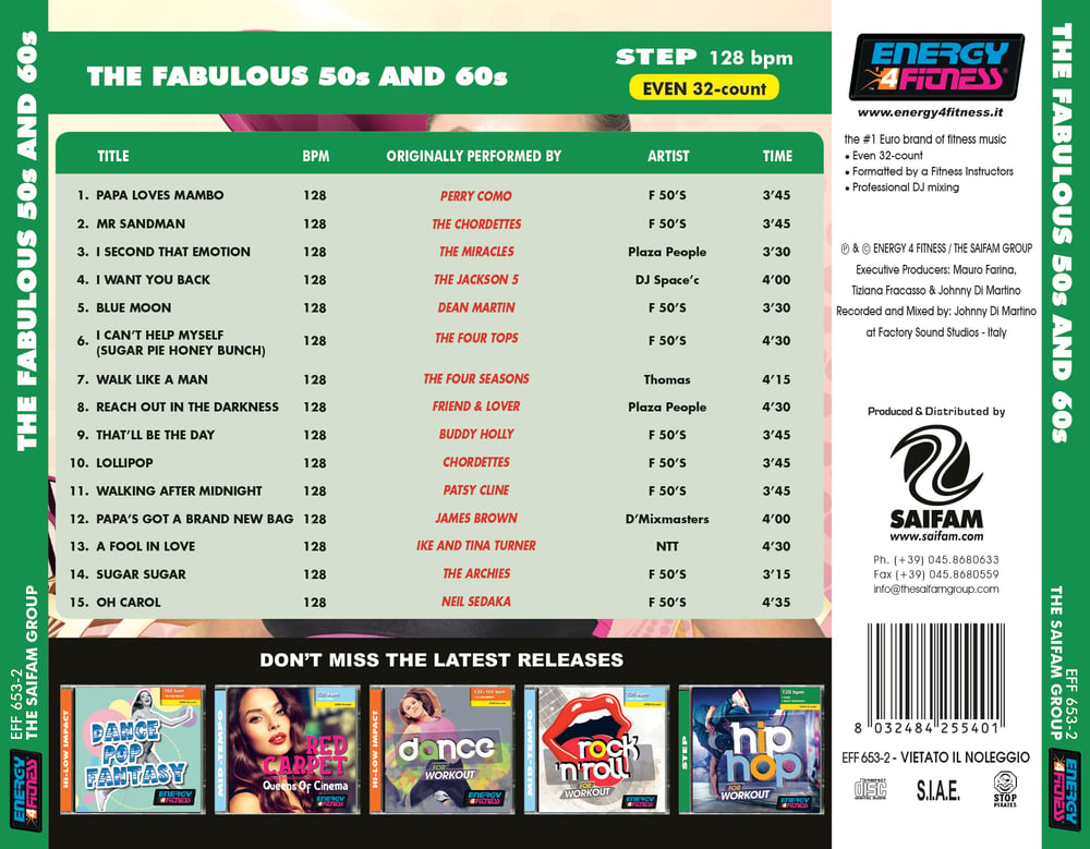 EFF653-2 // THE FABULOUS 50'S AND 60'S (MIXED CD COMPILATION 128 BPM)