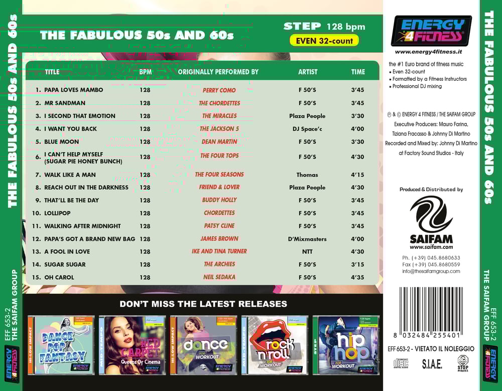 EFF653-2 // THE FABULOUS 50'S AND 60'S (MIXED CD COMPILATION 128 BPM)