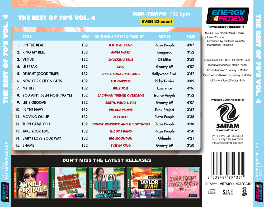 EFF652-2 // THE BEST OF 70'S  - VOL. 4 (MIXED CD COMPILATION 132 BPM)