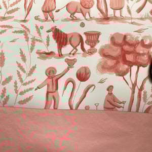 Image of Pre-order Pink Toile Wallpaper