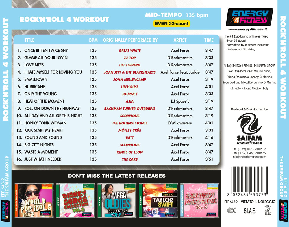 EFF648-2 // ROCK N ROLL 4 WORKOUT (MIXED CD COMPILATION 135 BPM)