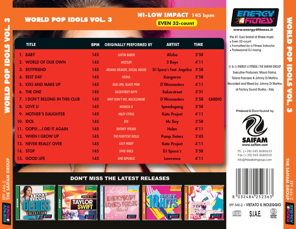 EFF646-2 // WORLD POP IDOLS 3 (MIXED CD COMPILATION 145 BPM)