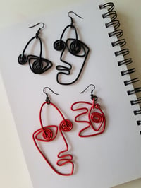 Image 2 of doodle face earrings #3