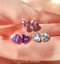 Image 2 of "Forever-more" Heart Studs (8 colors)