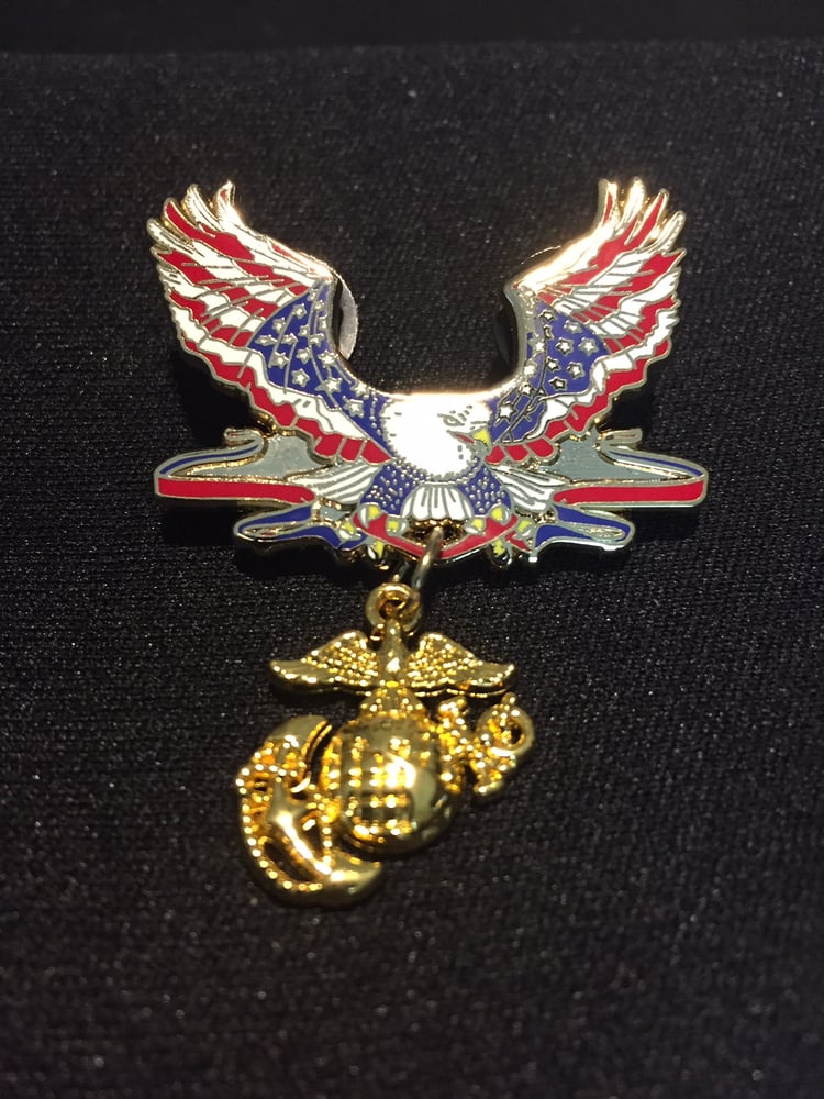 Image of US Marine Patriotic Eagle Pin