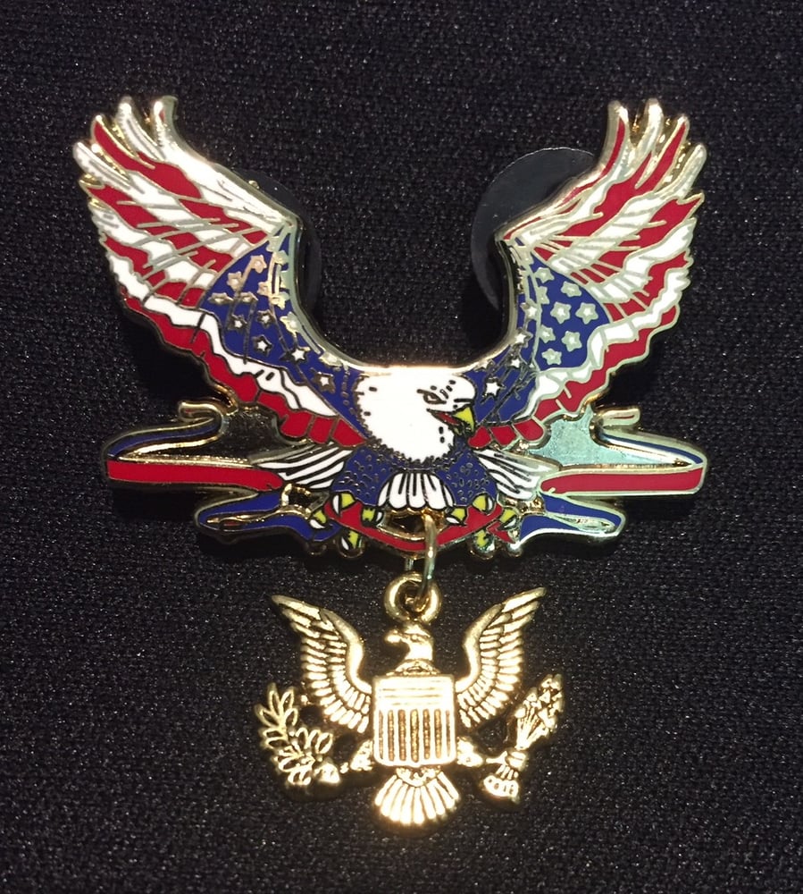Image of US Army Veteran Patriotic Eagle Pin