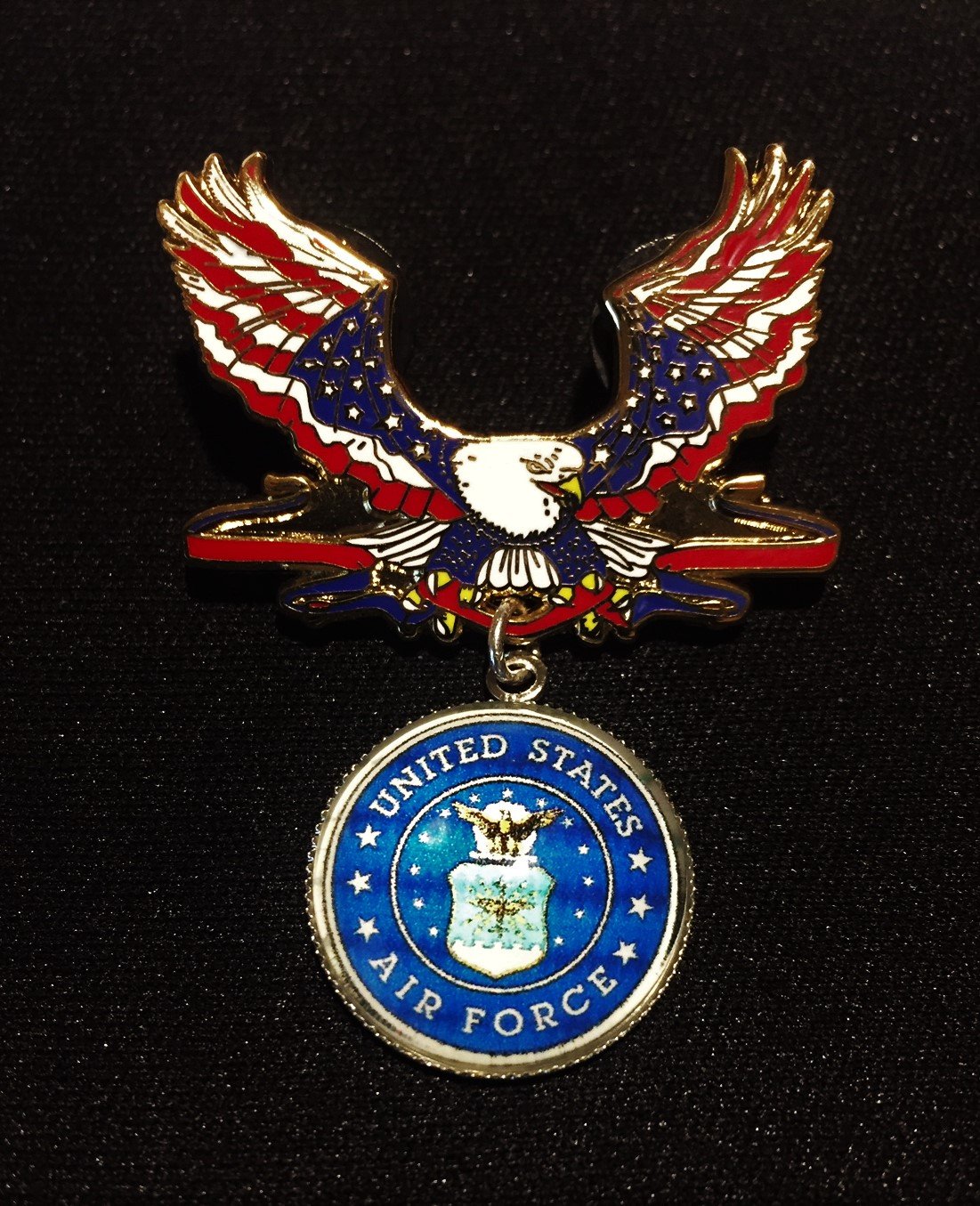 Image of US Air Force Veteran Patriotic Eagle Pin