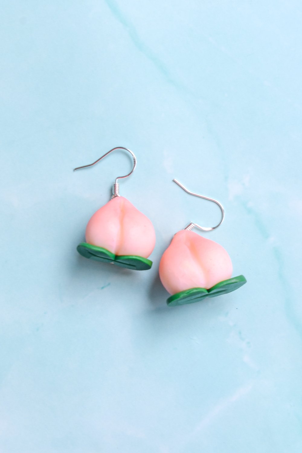 Image of Peach Hook Earrings