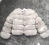 Frosty White 5 Row Faux Fur Coat