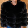 Black 5 Row Faux Fur Coat