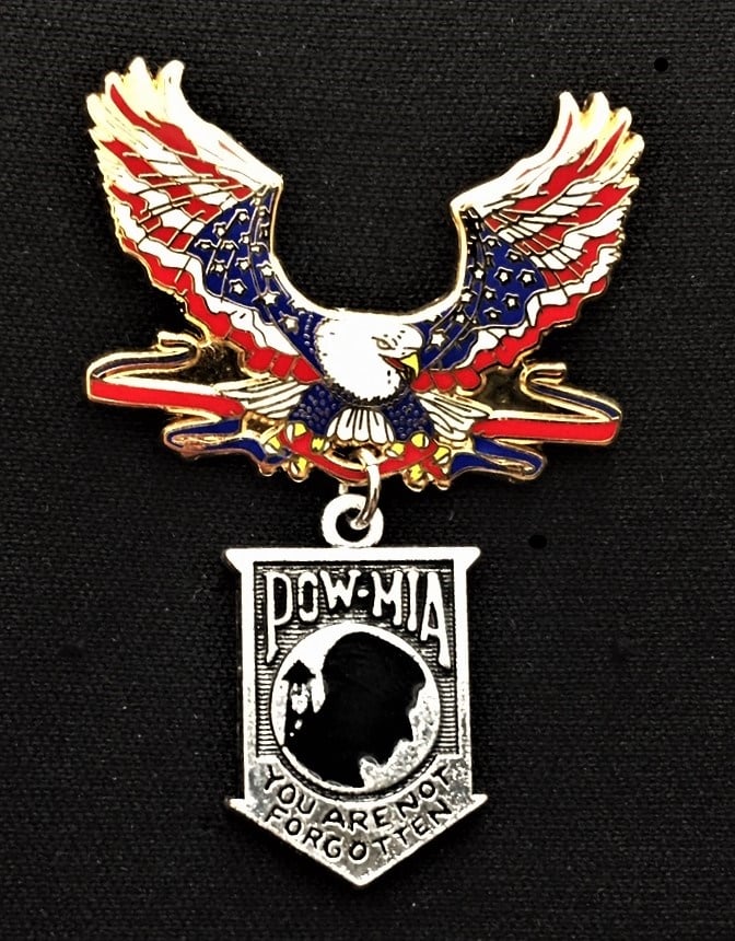 Image of POW MIA Patriotic Eagle All Veteran Pin