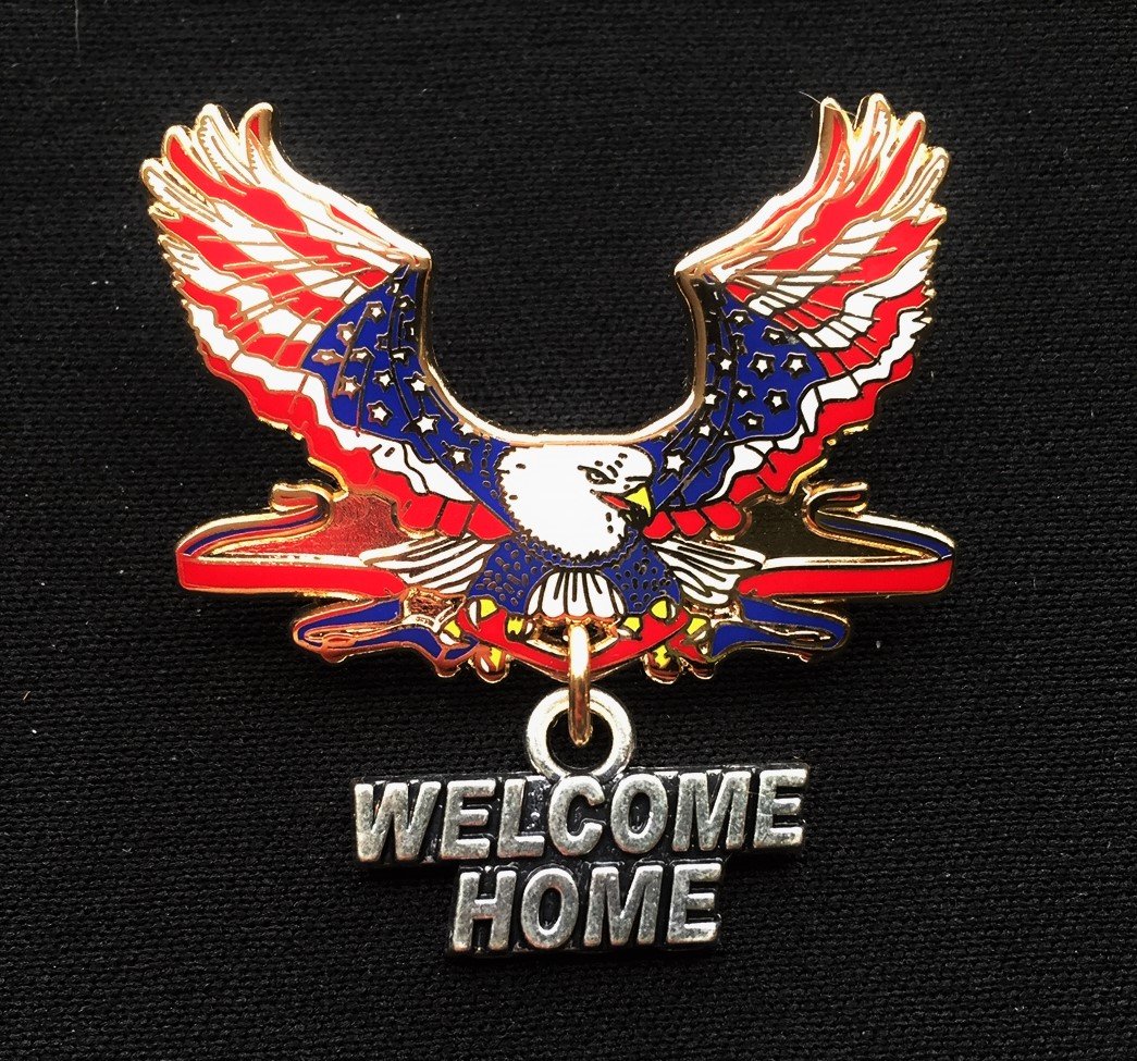 Image of Welcome Home Patriotic Eagle All Veteran Pin
