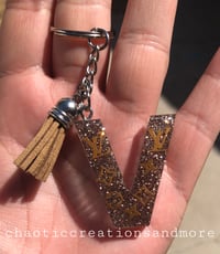 LV inspired key chain letter