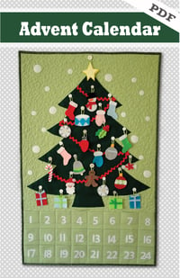 Image 1 of Quilted Advent Calendar and Ornaments - PDF pattern