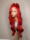 *PRE-ORDER* RED 26” 13x4 TRANSPARENT LACE FRONTAL WIG