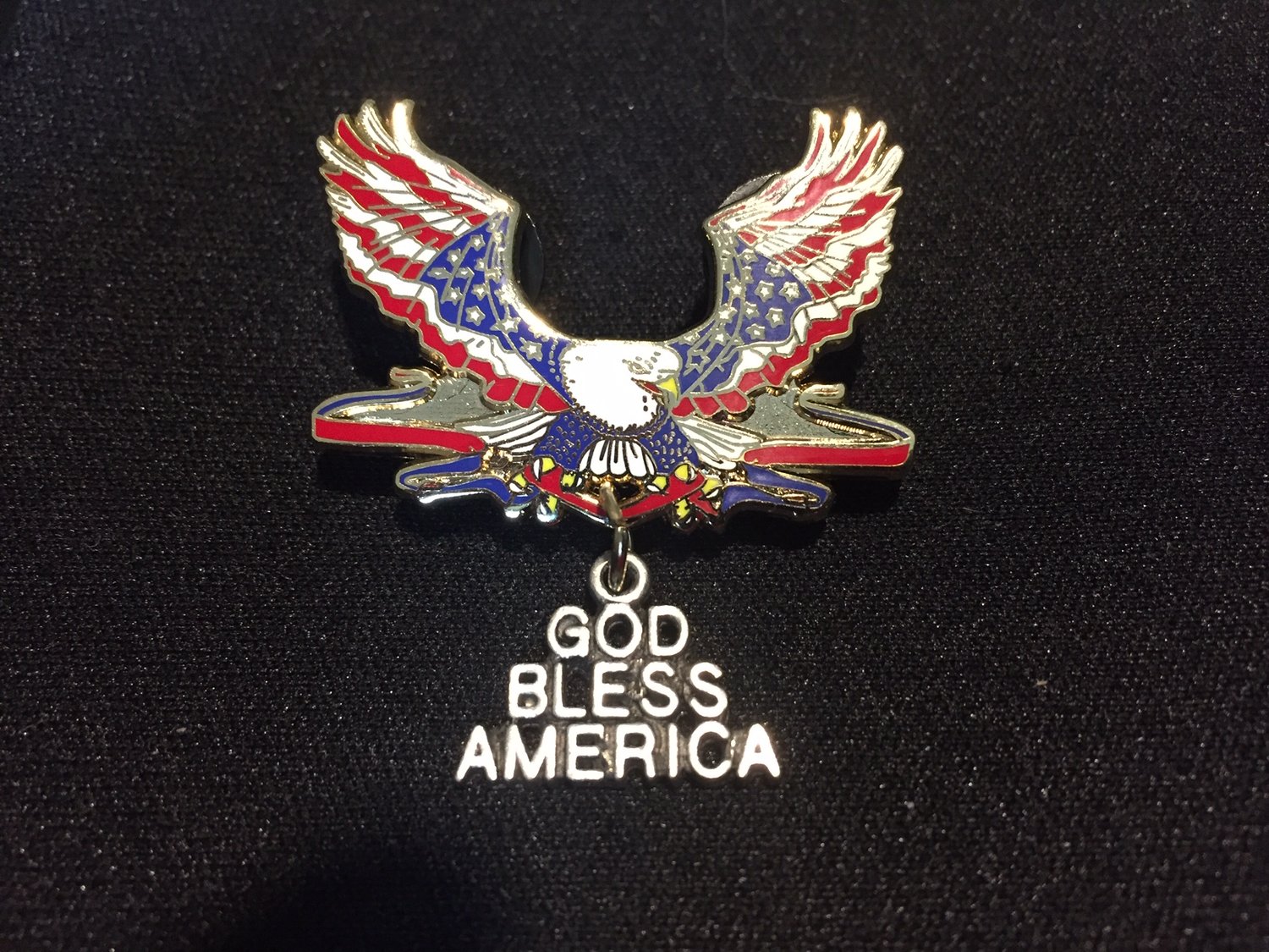 Image of God Bless America Patriotic Eagle Pin