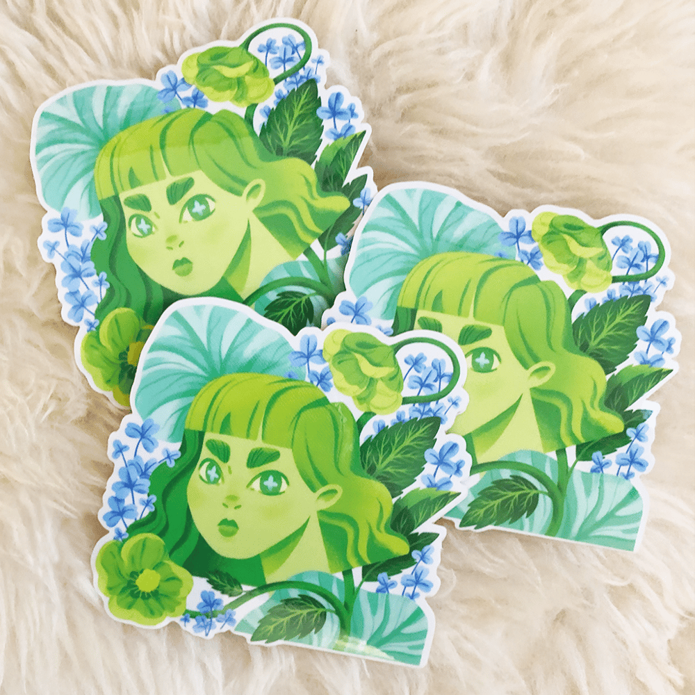 Plant Girl Sticker - Clear