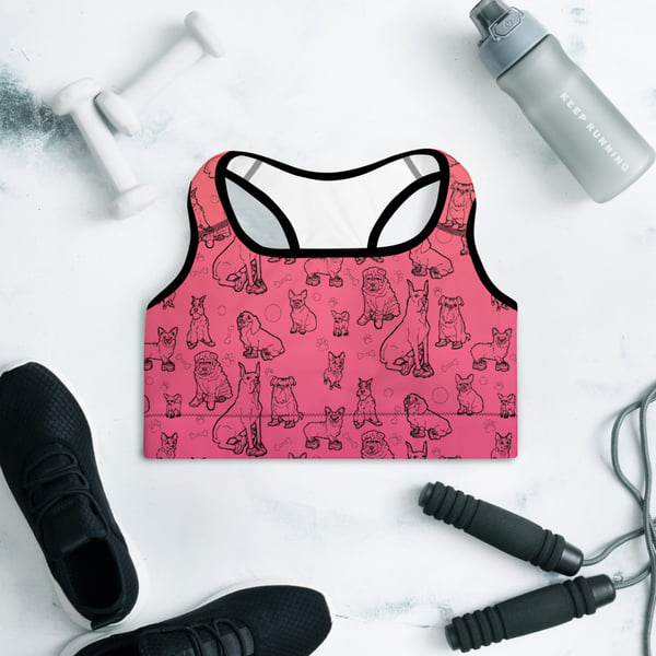 Image of DOGS IN SHOES All-Over Print Padded Sports Bra