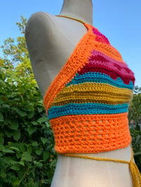 Image 1 of Wavy Crochet Rainbow Top
