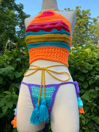 Image 2 of Wavy Crochet Rainbow Top