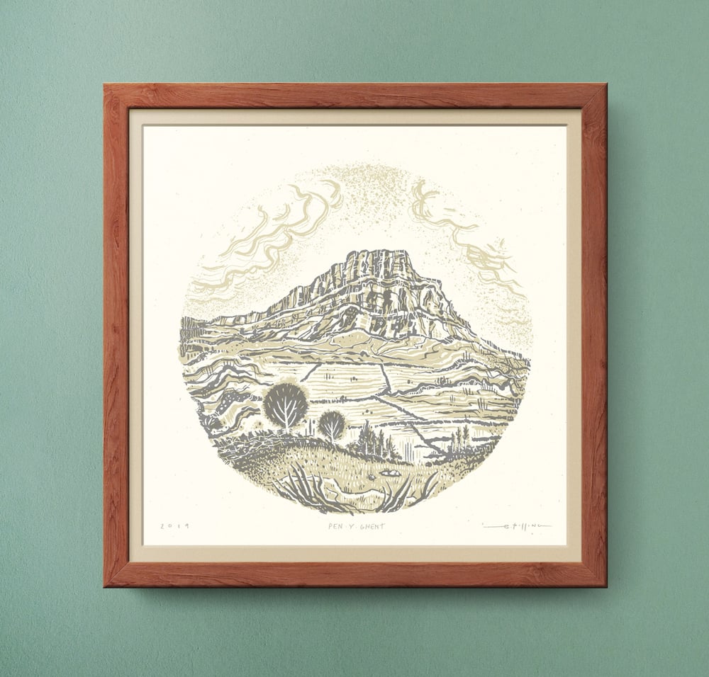 Image of Pen-Y-Ghent - Yorkshire Three Peaks - Silkscreen Landscape Print