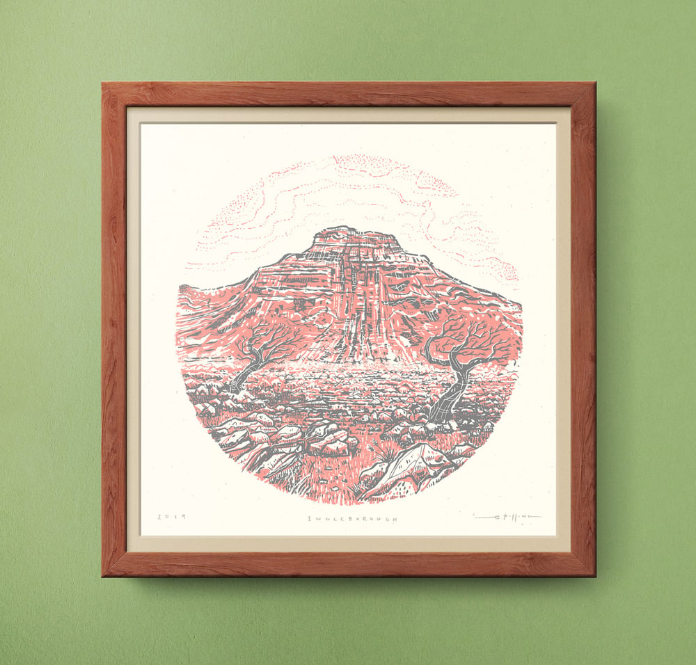 Image of Ingleborough - Yorkshire Three Peaks - Silkscreen Landscape Print