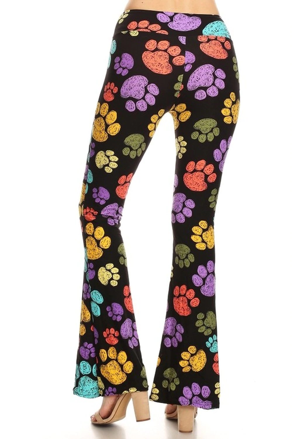 Image of Leggings: Paw Print Bell Bottom