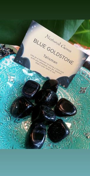 Image of Blue goldstone tumblestone 