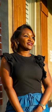 Image 2 of Stretchy Ribbed & Ruffled Top