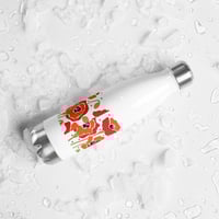 Image 1 of Stainless steel water bottle with Poppies
