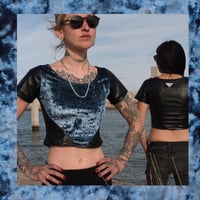 Image 3 of XENA ocean Velvet triangle & XENA black straps 