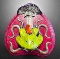 Large Sculpture: Maroon Mushroom Frog