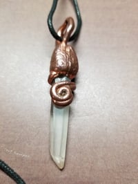 Image 1 of Electroformed Window Quartz Crystal Necklace