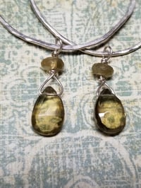 Image 2 of Silver and Topaz Hoops