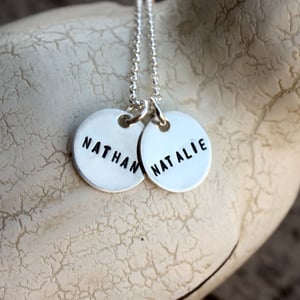 Image of Sterling Silver Two Teeny Tag Necklace