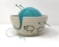 Image 4 of Sheep decorated Yarn bowl, Medium