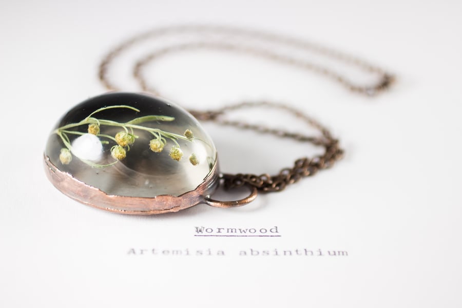 Image of Wormwood (Artemisia absinthium) - Copper Plated Necklace #1