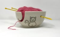 Image 1 of Cat decorated Yarn bowl, Medium 