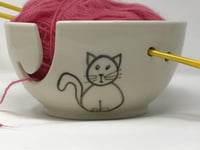 Image 3 of Cat decorated Yarn bowl, Medium 