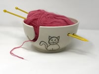 Image 2 of Cat decorated Yarn bowl, Medium 